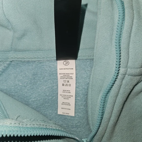 Savvi Women's Full Zip Fleece Hoodie Medium Teal Blue Thumb Holes Jacket - Picture 3 of 7